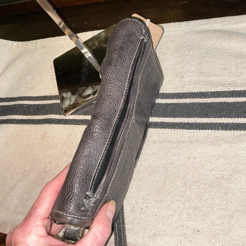 NWT Bed Stu Leather Amina Crossbody Clutch Wallet Black Rustic MSRP $185 - Picture 7 of 16